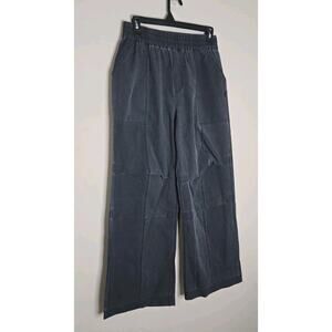 Fabeltics Womens Utility Twill Cargo Pants Wide Leg Black/Dark Gray Size XXS